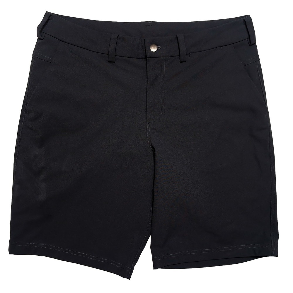 LULULEMON Commission Golf Shorts Mens 34 Black Good 10.5 Inseam Chino